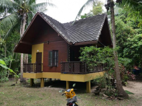 Cozy concrete and wood house in the nature